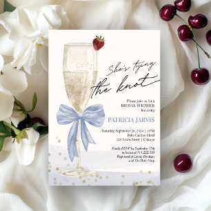 Invitation Petit déjeuner de mariage avec un nœud bleu