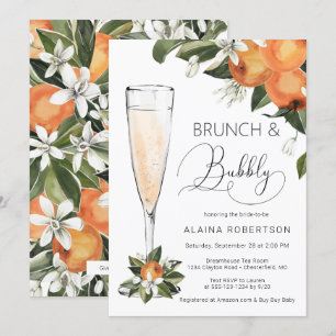 Invitation Petit-déjeuner de mariage et Mimosa Fleur d'Orange