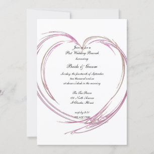 Invitation Petit déjeuner de mariage rose abstrait après la c