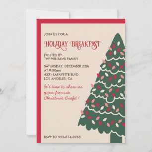 Invitation Petit Déjeuner de Noël Arbre Géant Clas