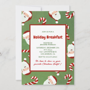 Invitation Petit Déjeuner de Noël Santa Barley sug