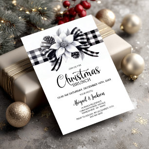 Invitation Petit déjeuner dinatoire de Noël à carreaux de Buf