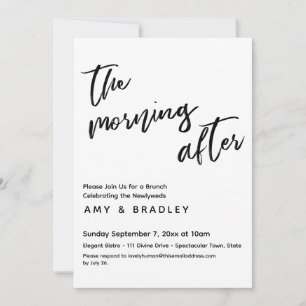 Invitation Petit déjeuner du lendemain de mariage écriture ma