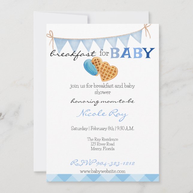 Invitation Petit déjeuner et baby shower (Devant)