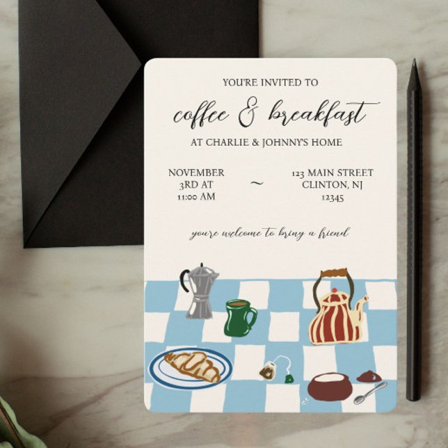 Invitation Petit déjeuner et Café Party (Créateur téléchargé)