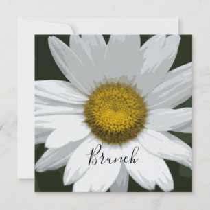 Invitation Petit déjeuner fleuri de mariage avec des margueri