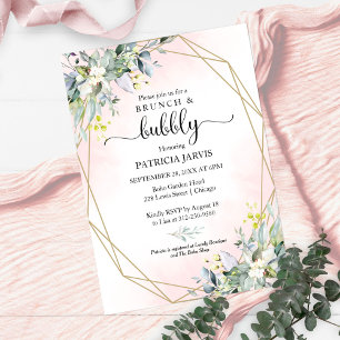 Invitation Petit déjeuner verdoyant et Baby Shower pétillant