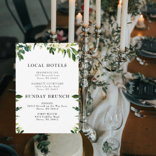 Invitation Petit encart floral blanc en cascade