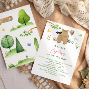 Invitation Petit explorateur Fête de Bébé Forêt de Bois