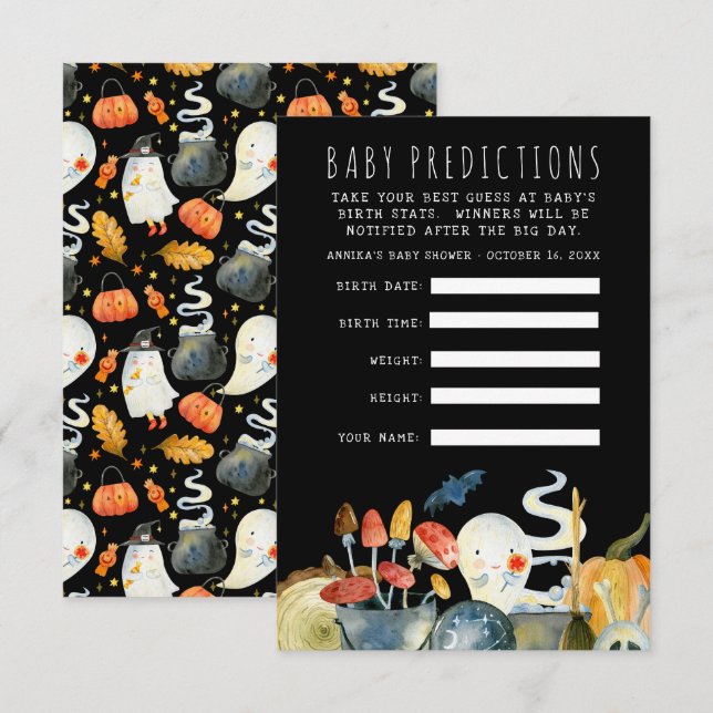Invitation Petit fantôme | Baby shower d'Halloween Jeu de dev (Devant / Derrière)