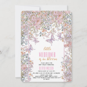 Invitation Petit fleur sauvage est dans le baby shower fleuri
