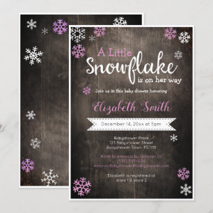 Invitation Petit flocon de neige sur le chemin Babyshower inv
