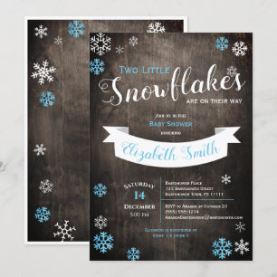 Invitation Petit flocon de neige sur le chemin Babyshower inv