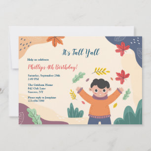 Invitation Petit Garçon Anniversaire d'Automne
