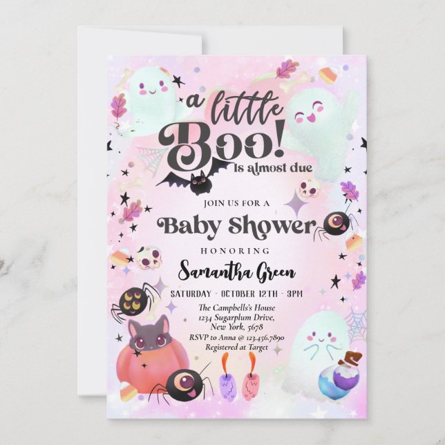 Invitation Petit garçon Baby shower fille bébé (Devant)