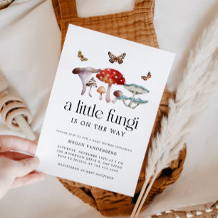Invitation Petit Garçon Fungi Baby Shower Champignon