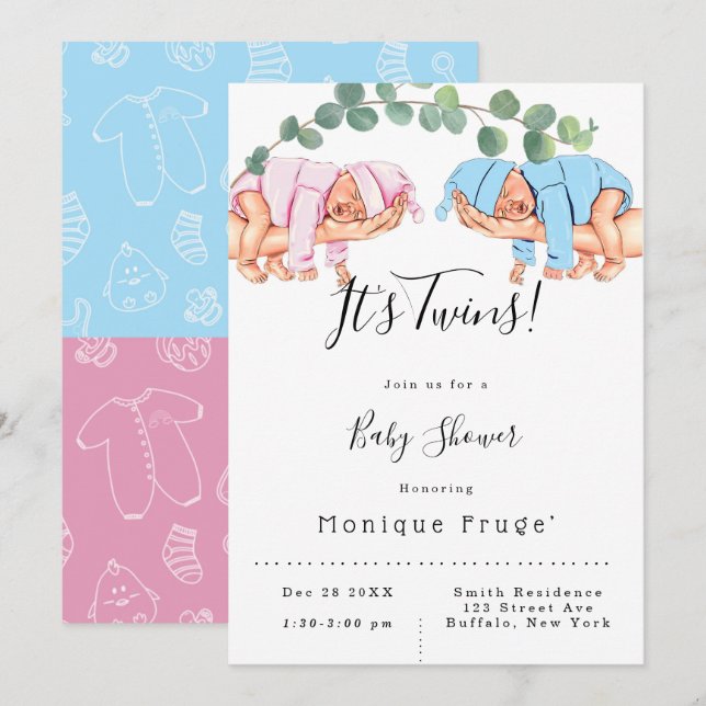 Invitation Petit Garçon Le bras de maman C’est un Baby shower (Devant / Derrière)