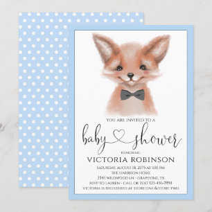 Invitation Petit Garçon Renard Garçon Fête Prénatale en Forêt