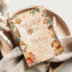 Invitation Petit Gâteau 1er Anniversaire de Noël
