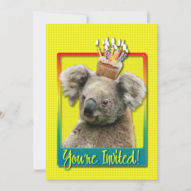 Invitation Petit gâteau d'invitation - koala (Devant)