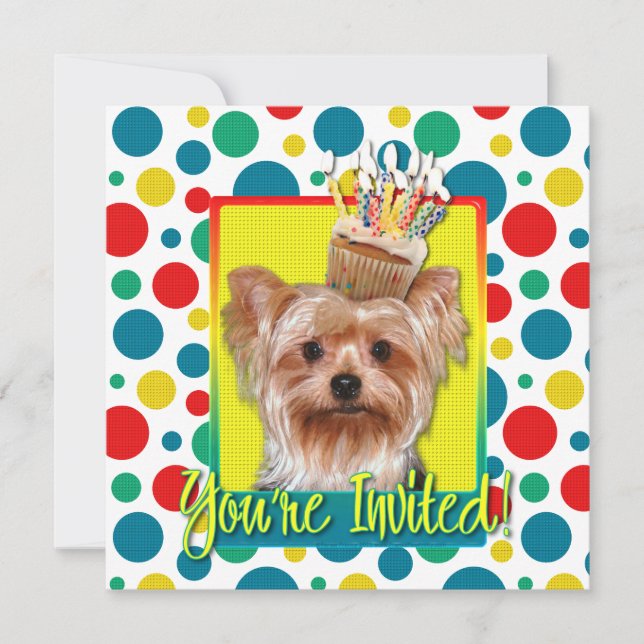 Invitation Petit gâteau d'invitation - Yorkshire Terrier (Devant)