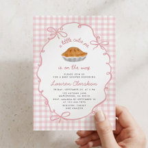 Petit gâteau rose en vichy pour Baby Shower