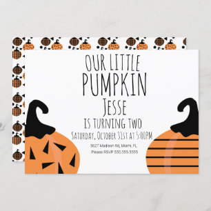 Invitation Petit Halloween moderne Citrouille Anniversaire