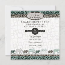Petit Homme Baby Boy Safari Elephants Zebra Douche