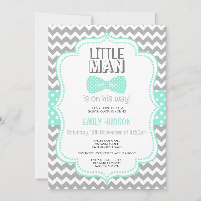 Invitation Petit Homme Modifiable (Devant)