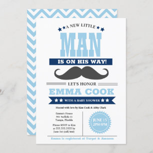 Invitation Petit Homme Mustache Bash Boy Baby shower