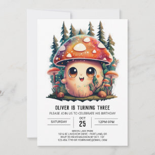 Invitation Petit Imaginaire aux champignons mignon Anniversai