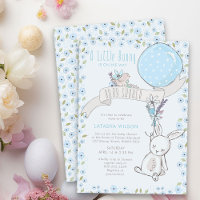 Petit lapin avec Balloon Cute Boy Baby shower