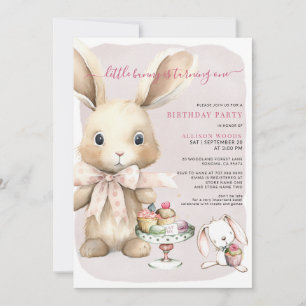 Invitation Petit lapin de lapin mignon premier anniversaire