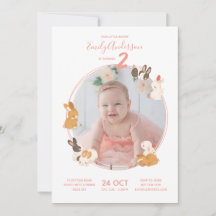 Petit lapin Lapin Anniversaire Baby shower Invitat