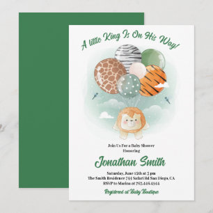 Invitation Petit Lion de Safari Aquarelle Baby Shower