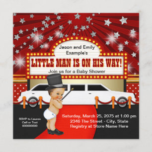 Invitation Petit Man Limousine Movie Star Baby shower