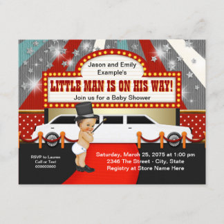 Invitation Petit Man Limousine Movie Star Baby shower