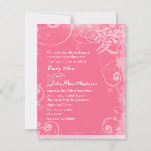 Invitation Petit Mariage d'amour Kanji rose 4 x 5