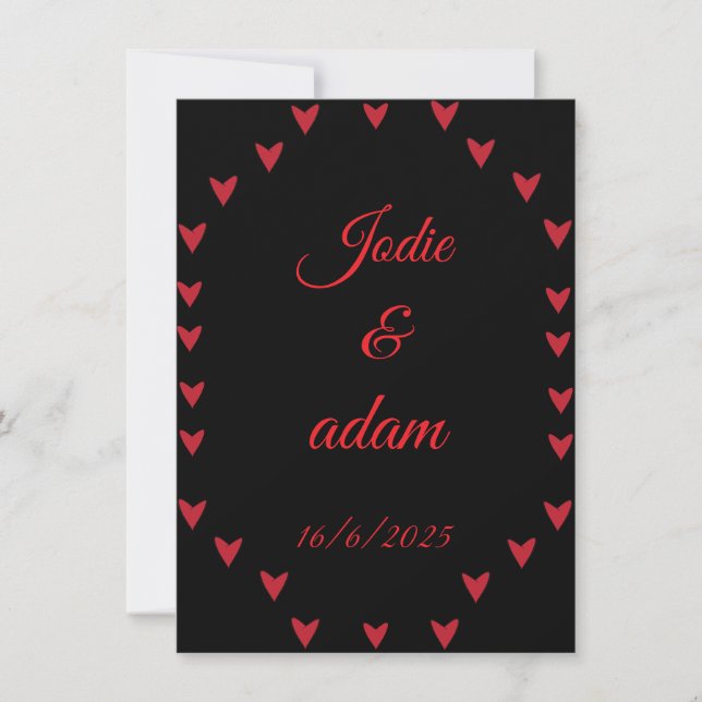 Invitation petit mariage de coeur (Devant)