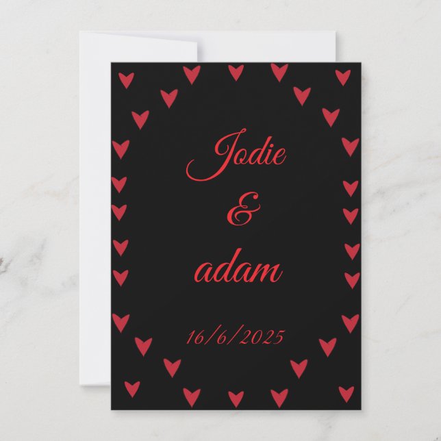 Invitation petit mariage de coeur (Devant)