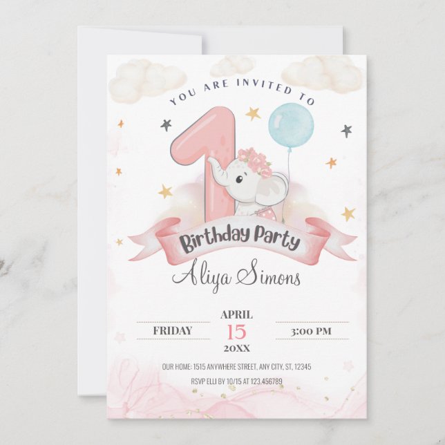 Invitation Petit Miracle Première Fête d'Anniversaire (Devant)