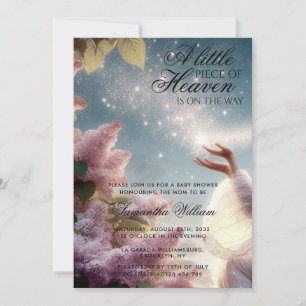 Invitation Petit morceau du ciel Baby shower de fée magique