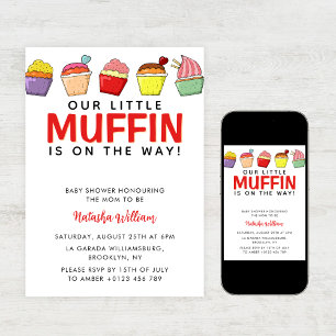 Invitation Petit muffin sur le chemin baby shower