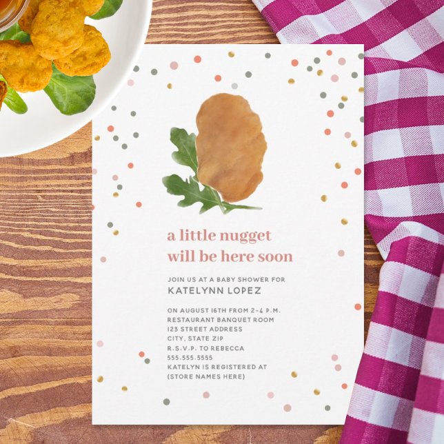 Invitation Petit Nugget Poulet Nugget Fille Baby shower (Créateur téléchargé)