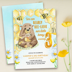 Invitation Petit Ours en Nid d'Abeille Croyons à peine 3ème A