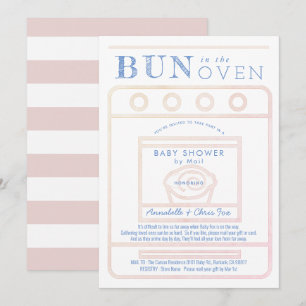 Invitation Petit pain dans le Baby shower rose de la fille au
