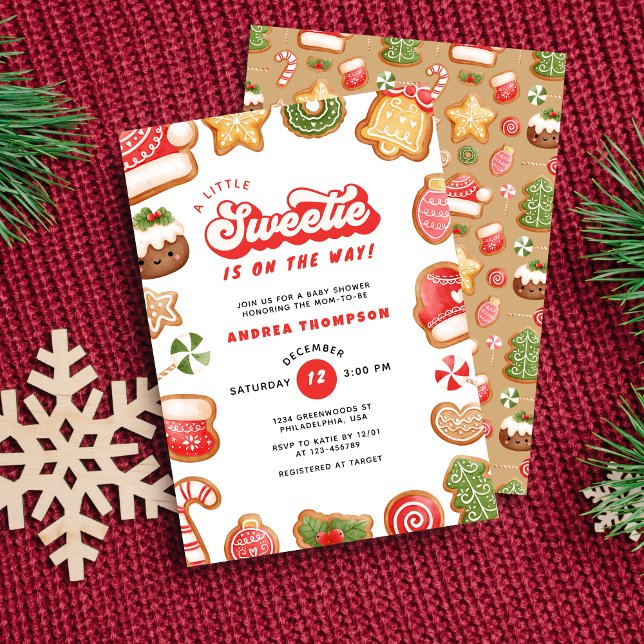 Invitation Petit pain d'épices Baby shower de Noël doux (Créateur téléchargé)