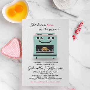 Invitation Petit pain vert et rose dans le Baby shower du fou