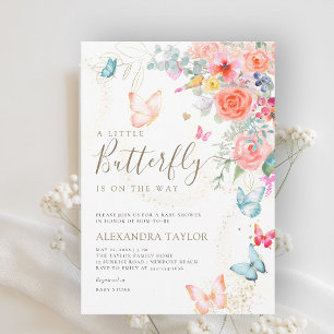 Invitation Petit Papillon Bright Garden Baby Girl Douche