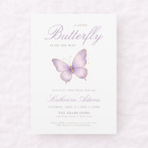 Petit Papillon Violet Baby Shower à Venir